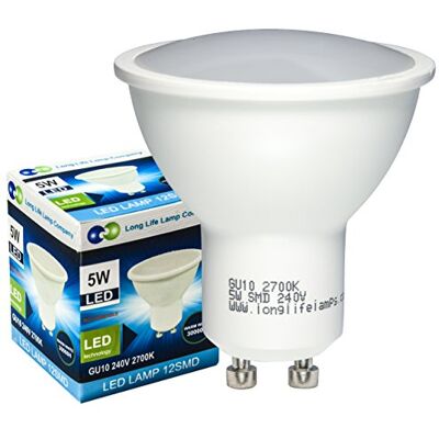 Long Life Lamp Company GU10 5W LED Warm White Colour 50w Replacement Bulb Long Life Lamp Company GU10 5W LED Warm White Colour 50w Replacement Bulb