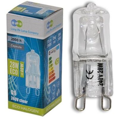 Long Life Lamp Company 5 x G9 Halogen Energy Saving 28watt = 40watt Equivalent Light Bulbs eco Bulbs Long Life Lamp Company 5 x G9 Halogen Energy Saving 28watt = 40watt Equivalent Light Bulbs eco Bulbs
