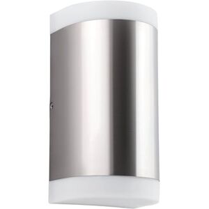 Eglo LED Outdoor Wall Light Carpinera, 2 Flame External Porch Lighting, Curved Waterproof Outside lamp Made of Stainless Steel and White Plastic, GU10 Socket, IP44 Eglo LED Outdoor Wall Light Carpinera, 2 Flame External Porch Lighting, Curved Waterproof Outside lamp Made of Stainless Steel and White Plastic, GU10 Socket, IP44