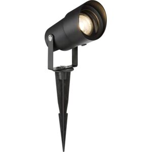 Knightsbridge Round Exterior Decorative GU10 Garden Spike Light, Black Knightsbridge Round Exterior Decorative GU10 Garden Spike Light, Black