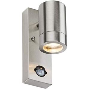 Knightsbridge 230V IP44 GU10 Stainless Steel Wall Light with Pir Knightsbridge 230V IP44 GU10 Stainless Steel Wall Light with Pir