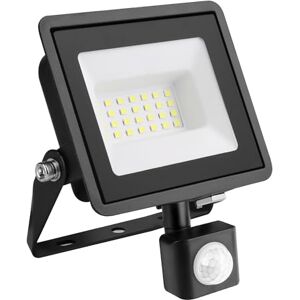 Bright Source LED Floodlight, PIR Motion Sensor, IP65, 20W, 2200lm, 120° Beam Angle, 6500K Daylight White, Black, with Adjustable Tilt Mounting Bracket & 1m Lead Wire Bright Source LED Floodlight, PIR Motion Sensor, IP65, 20W, 2200lm, 120° Beam Angle, 6500K Daylight White, Black, with Adjustable Tilt Mounting Bracket & 1m Lead Wire