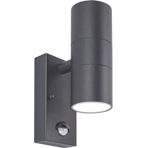 Luceco Slate Grey Stainless Steel Exterior Decorative Gu10 Up or Down Wall Light with Pir Motion Sensor Ip44 Luceco Slate Grey Stainless Steel Exterior Decorative Gu10 Up or Down Wall Light with Pir Motion Sensor Ip44