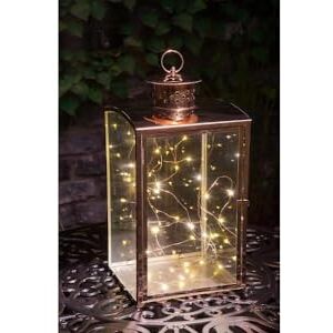 Noma Modern Metallic Glass Lantern with Copper Wire Lights (Pack of 1) Noma Modern Metallic Glass Lantern with Copper Wire Lights (Pack of 1)