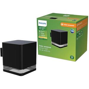 Philips Virona Outdoor Solar Wall Light, 2700 K, 200 lm, Black Philips Virona Outdoor Solar Wall Light, 2700 K, 200 lm, Black