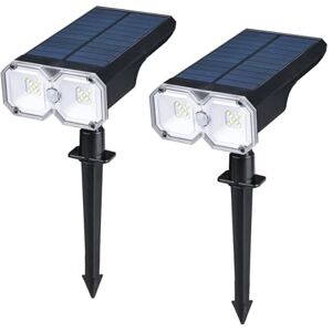 GRIFEMA 2 Pack Solar Spot Lights Outdoor Garden, 5 Mode, 18 LED, Solar Powered Wall Lights, IPX65 Waterproof for Garden Yard Driveway Porch Walkway GD251-2, Black GRIFEMA 2 Pack Solar Spot Lights Outdoor Garden, 5 Mode, 18 LED, Solar Powered Wall Lights, IPX65 Waterproof for Garden Yard Driveway Porch Walkway GD251-2, Black