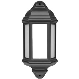 Bright Source Outdoor 7w Integrated LED 3-Sided Half Wall Lantern, Traditional Style, IP44, 550lm, Black, 4000K Cool White Bright Source Outdoor 7w Integrated LED 3-Sided Half Wall Lantern, Traditional Style, IP44, 550lm, Black, 4000K Cool White