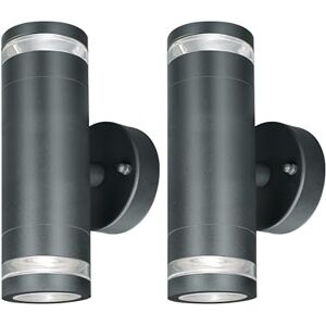 4lite Marinus Outdoor Up Down Wall Light (Anthracite) Pack of 2 Rust Free IP44 Rated Exterior Wall Lamp Supplied with 4X Smart GU10 Bulbs 4L2/7006x2-4Yr Guarantee 4lite Marinus Outdoor Up Down Wall Light (Anthracite) Pack of 2 Rust Free IP44 Rated Exterior Wall Lamp Supplied with 4X Smart GU10 Bulbs 4L2/7006x2-4Yr Guarantee