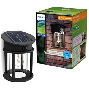 Philips Geri UltraEfficient Outdoor Solar Wall Light, Replaceable Solar Bulb, Motion Sensor, 4000K, Round, Black Philips Geri UltraEfficient Outdoor Solar Wall Light, Replaceable Solar Bulb, Motion Sensor, 4000K, Round, Black
