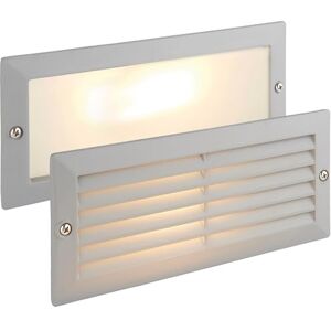 National Lighting ECO Outdoor Grey Aluminium & Frosted Glass Brick Light with Grille and Plain Front Panels IP44 Rated National Lighting ECO Outdoor Grey Aluminium & Frosted Glass Brick Light with Grille and Plain Front Panels IP44 Rated