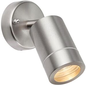 National Lighting Palin Brushed Stainless Steel External Outdoor Security GU10 Adjustable Tilt Wall Spot Light IP44 Rated National Lighting Palin Brushed Stainless Steel External Outdoor Security GU10 Adjustable Tilt Wall Spot Light IP44 Rated