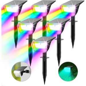 Linkind Colourful Solar Lights for Outdoor Garden, RGB & White Solar Spotlight with Colour Changing Mode, IP67 Waterproof Solar Powered Uplighters for Halloween Chrismas Outdoor Decor, 3 Pack Linkind Colourful Solar Lights for Outdoor Garden, RGB & White Solar Spotlight with Colour Changing Mode, IP67 Waterproof Solar Powered Uplighters for Halloween Chrismas Outdoor Decor, 3 Pack