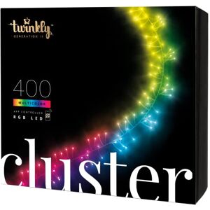 Twinkly Cluster 400 LED RGB, Dense Strip of LED Lights, in- and Outdoor Smart Multicolor LED Lights, Compatible with Alexa, and Google Home, Gaming Lights, IP44, App Control, Black Wire, 6m Twinkly Cluster 400 LED RGB, Dense Strip of LED Lights, in- and Outdoor Smart Multicolor LED Lights, Compatible with Alexa, and Google Home, Gaming Lights, IP44, App Control, Black Wire, 6m