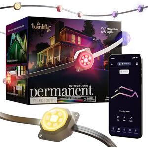 Twinkly Permanent Lights 72 LED RGB, Mappable LED Light Strip for Outdoor, Smart Multicolor LED Lights, Mappable LEDs, Compatible with Alexa and Google Home, IP65, App Controlled, White Wire, 30m Twinkly Permanent Lights 72 LED RGB, Mappable LED Light Strip for Outdoor, Smart Multicolor LED Lights, Mappable LEDs, Compatible with Alexa and Google Home, IP65, App Controlled, White Wire, 30m