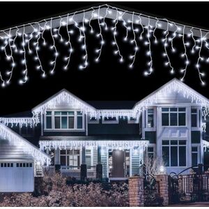 LEDYA Icicle Lights Outdoor, 14m/45.93ft 360 Blue and White LEDs Fairy Lights Plug in, Christmas Lights Waterproof, String Lights with 8 Modes,Timer, Clear Cable, Garden, Cool White LEDYA Icicle Lights Outdoor, 14m/45.93ft 360 Blue and White LEDs Fairy Lights Plug in, Christmas Lights Waterproof, String Lights with 8 Modes,Timer, Clear Cable, Garden, Cool White