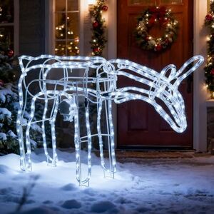 LEDYA Animated Head-Nodding Christmas Reindeer Light,192 LEDs Cool White, Large 53 cm Light Up Reindeer, Indoor/Outdoor Christmas Decoration with Timer, Mains Powered for Festive Home, Garden or Porch LEDYA Animated Head-Nodding Christmas Reindeer Light,192 LEDs Cool White, Large 53 cm Light Up Reindeer, Indoor/Outdoor Christmas Decoration with Timer, Mains Powered for Festive Home, Garden or Porch
