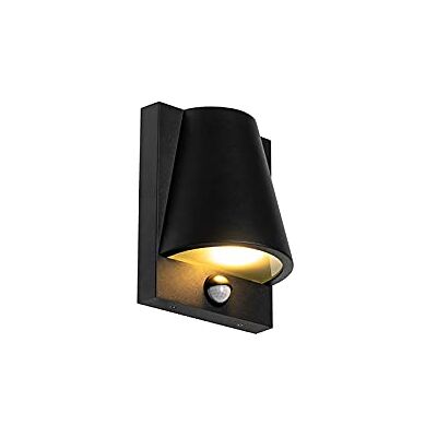 QAZQA Black Outdoor Wall Light with Motion Sensor - Industrial Femke QAZQA Black Outdoor Wall Light with Motion Sensor - Industrial Femke