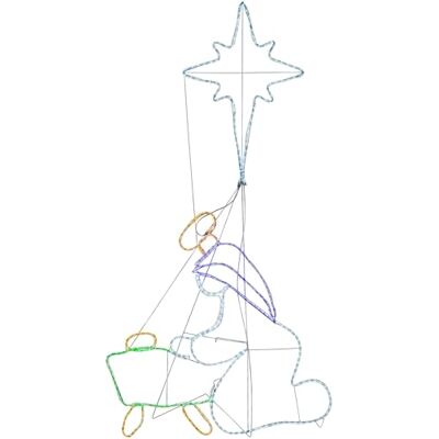 WeRChristmas Nativity Jesus is Born Rope Light Christmas Silhouette WeRChristmas Nativity Jesus is Born Rope Light Christmas Silhouette