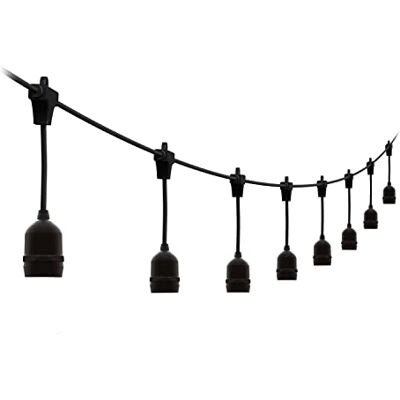 4lite Festoon Outdoor String Lighting - 20m Black IP44 4lite Festoon Outdoor String Lighting - 20m Black IP44