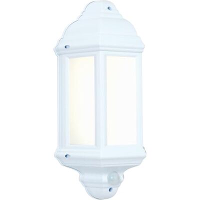 National Lighting HALBURY LED Outdoor 7W Outdoor Garden LED White Half Wall Lantern PIR Motion Sensor Presence Detector IP44 Rated National Lighting HALBURY LED Outdoor 7W Outdoor Garden LED White Half Wall Lantern PIR Motion Sensor Presence Detector IP44 Rated