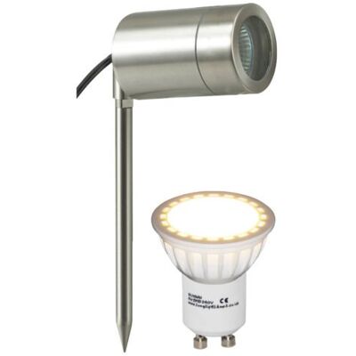 Long Life Lamp Company LED Stainless Steel Spike Outdoor Garden Spike Light IP54 Adjustable Spike GU10 LED Spike Long Life Lamp Company LED Stainless Steel Spike Outdoor Garden Spike Light IP54 Adjustable Spike GU10 LED Spike