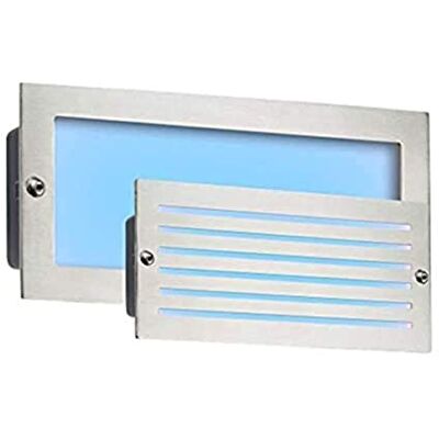 Knightsbridge 230V IP54 5W Blue LED Recessed Brick Light Brushed Steel Fascia Knightsbridge 230V IP54 5W Blue LED Recessed Brick Light Brushed Steel Fascia