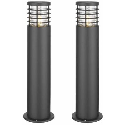 firstchoicelighting Set of 2 Bloom Black IP44 Outdoor 50cm Post Lights firstchoicelighting Set of 2 Bloom Black IP44 Outdoor 50cm Post Lights
