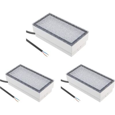 ledscom.de 3X LED Paving Stone Ground recessed Light CUS for Outdoors, IP67, Angular, 20 x 10cm, 2.8 W, 251lm, Warm White ledscom.de 3X LED Paving Stone Ground recessed Light CUS for Outdoors, IP67, Angular, 20 x 10cm, 2.8 W, 251lm, Warm White