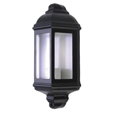 firstchoicelighting Parkins Black Outdoor Half Lantern Wall Light firstchoicelighting Parkins Black Outdoor Half Lantern Wall Light