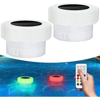 YOFHPT 2 PCS Solar Pond Lights, 16 Color RGB Solar Pool Lights Floating Pond Lights Solar Powered with Remote Control, Timer, Waterproof Pond Solar Lights for Bath, Pond, Pool YOFHPT 2 PCS Solar Pond Lights, 16 Color RGB Solar Pool Lights Floating Pond Lights Solar Powered with Remote Control, Timer, Waterproof Pond Solar Lights for Bath, Pond, Pool