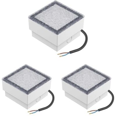 ledscom.de 3X LED Paving Stone Ground recessed Light CUS for Outdoors, IP67, Angular, 10 x 10cm, Warm White ledscom.de 3X LED Paving Stone Ground recessed Light CUS for Outdoors, IP67, Angular, 10 x 10cm, Warm White