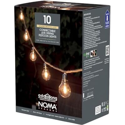 Noma Connectable Jute Rope Festoon Garden Lights, 6.8 m (Pack of 1) Noma Connectable Jute Rope Festoon Garden Lights, 6.8 m (Pack of 1)