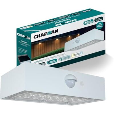 Lumineux Lighting Chapman Pinehurst 3W PIR LED Solar Brick Lights Outdoor, IP65 Waterproof Wall Lights with Motion Sensor, 4000K Cool White Solar Lights for Garden, Paths, Driveways & Outdoor Security Lighting (White) Lumineux Lighting Chapman Pinehurst 3W PIR LED Solar Brick Lights Outdoor, IP65 Waterproof Wall Lights with Motion Sensor, 4000K Cool White Solar Lights for Garden, Paths, Driveways & Outdoor Security Lighting (White)