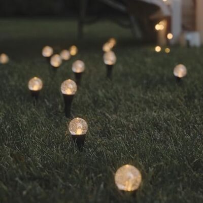 Lights4fun Set of 20 Pacific Mini Bubble Solar Stake Lights with Warm White LEDs, Outdoor Path Lights for Gardens & Driveway Décor Lights4fun Set of 20 Pacific Mini Bubble Solar Stake Lights with Warm White LEDs, Outdoor Path Lights for Gardens & Driveway Décor