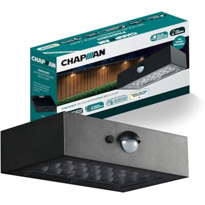 Lumineux Lighting Chapman Pinehurst 3W PIR LED Solar Brick Lights Outdoor, IP65 Waterproof Wall Lights with Motion Sensor, 4000K Cool White Solar Lights for Garden, Paths, Steps, Driveways & Outdoor Security Lighting Lumineux Lighting Chapman Pinehurst 3W PIR LED Solar Brick Lights Outdoor, IP65 Waterproof Wall Lights with Motion Sensor, 4000K Cool White Solar Lights for Garden, Paths, Steps, Driveways & Outdoor Security Lighting