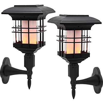 Taylor Solar Wall Lights, 2 Pack 51 LED Torch with Flickering Flame Waterproof Outdoor Solar Lantern Lamp for Garden, Landscape, Halloween Pathway, Patio, Balcony Deck Yard Taylor Solar Wall Lights, 2 Pack 51 LED Torch with Flickering Flame Waterproof Outdoor Solar Lantern Lamp for Garden, Landscape, Halloween Pathway, Patio, Balcony Deck Yard