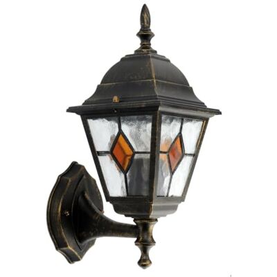 firstchoicelighting Morecambe Black with Brushed Gold IP44 Outdoor Wall Light firstchoicelighting Morecambe Black with Brushed Gold IP44 Outdoor Wall Light
