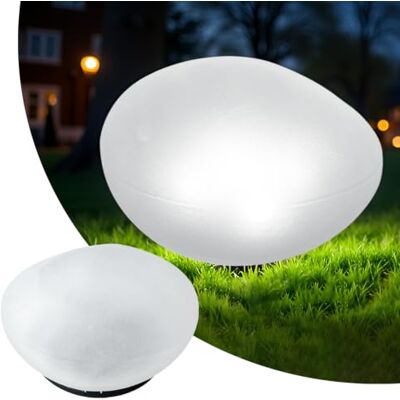 MEDOYOH 1PCS Cool White Light Solar Glass Stone Light, Solar Pathway Pond Light with 4 LEDs, IP44 Waterproof Auto On/Off Garden Ornaments for Lawn Ground Outdoor Decor MEDOYOH 1PCS Cool White Light Solar Glass Stone Light, Solar Pathway Pond Light with 4 LEDs, IP44 Waterproof Auto On/Off Garden Ornaments for Lawn Ground Outdoor Decor