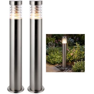 Saxby Lighting Saxby Equinox Outdoor Bollard Light 23W E27, Pack of 2 – Marine Grade Brushed Stainless Steel – Classic & Decorative Post Lights for Gardens, Pathways, Driveways – IP44 Rated Saxby Lighting Saxby Equinox Outdoor Bollard Light 23W E27, Pack of 2 – Marine Grade Brushed Stainless Steel – Classic & Decorative Post Lights for Gardens, Pathways, Driveways – IP44 Rated