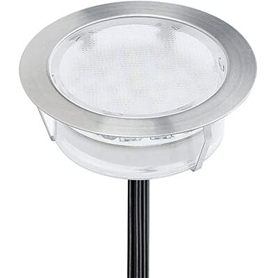 CHNXU LED Deck Lights, Pack of 1 x 80mm Large Cool White Led Ground Lights Outdoor Low Voltage IP67 2.5W Waterproof Drive Over Lights CHNXU LED Deck Lights, Pack of 1 x 80mm Large Cool White Led Ground Lights Outdoor Low Voltage IP67 2.5W Waterproof Drive Over Lights