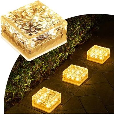 MEDOYOH 1PCS Warmwhite Light Solar Light PVC Brick, 10x10x5CM Solar Ground Light On/Off Ponds Lights Outdoor Garden Ornaments MEDOYOH 1PCS Warmwhite Light Solar Light PVC Brick, 10x10x5CM Solar Ground Light On/Off Ponds Lights Outdoor Garden Ornaments