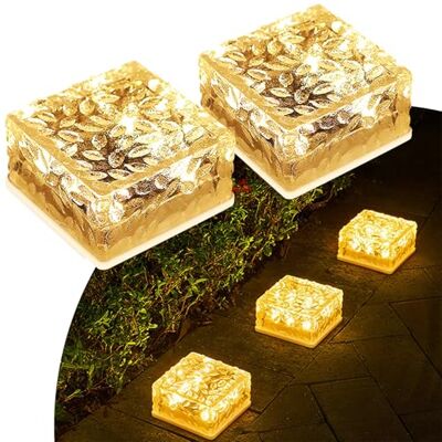 MEDOYOH 2PCS Warmwhite Light Solar Light PVC Brick, 10x10x5CM Solar Ground Light On/Off Ponds Lights Outdoor Garden Ornaments MEDOYOH 2PCS Warmwhite Light Solar Light PVC Brick, 10x10x5CM Solar Ground Light On/Off Ponds Lights Outdoor Garden Ornaments