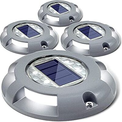 Siedinlar Solar Deck Lights Outdoor Waterproof Ground Light Solar Lights Outdoor Garden for Pathway Driveway Step Dock 4 Pack (Cool White) Siedinlar Solar Deck Lights Outdoor Waterproof Ground Light Solar Lights Outdoor Garden for Pathway Driveway Step Dock 4 Pack (Cool White)