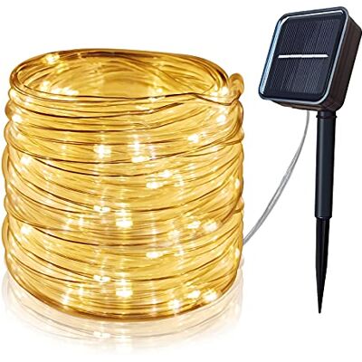 GRTLPOK Solar String Lights Outdoor, 39Ft 100 LED Fairy Rope Lights, Waterproof Garden Tube Lights for Home Party Patio Wedding Birthday (Warm Light) GRTLPOK Solar String Lights Outdoor, 39Ft 100 LED Fairy Rope Lights, Waterproof Garden Tube Lights for Home Party Patio Wedding Birthday (Warm Light)