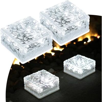 MEDOYOH 2PCS Cool White Light Solar Light PVC Brick, 10x10x5CM Solar Ground Light On/Off Ponds Lights Outdoor Garden Ornaments MEDOYOH 2PCS Cool White Light Solar Light PVC Brick, 10x10x5CM Solar Ground Light On/Off Ponds Lights Outdoor Garden Ornaments