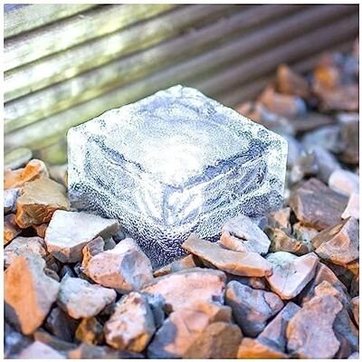 zhonghua Solar Brick Ice Lights, Solar Landscape Light Ice Cube Light Solar Ground Lights Waterproof for Garden Solar Glass Brick Lights (1 Pack, White) zhonghua Solar Brick Ice Lights, Solar Landscape Light Ice Cube Light Solar Ground Lights Waterproof for Garden Solar Glass Brick Lights (1 Pack, White)