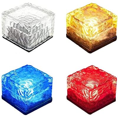 zhonghua Solar Brick Ice Lights, Solar Landscape Light Ice Cube Light Solar Ground Lights Waterproof for Garden Solar Glass Brick Lights (1 Pack, Multicolor) zhonghua Solar Brick Ice Lights, Solar Landscape Light Ice Cube Light Solar Ground Lights Waterproof for Garden Solar Glass Brick Lights (1 Pack, Multicolor)