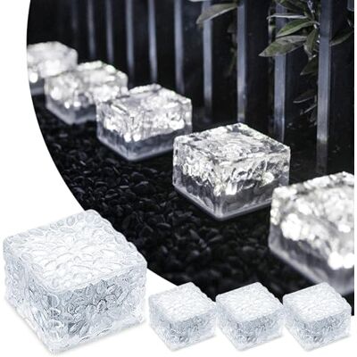 MEDOYOH 4PCS Cool White Light Solar Light PVC Brick, Solar Brick Light On/Off Solar Ponds Lights Outdoor Garden Ornaments for Lawn Path Step Stone Deck Ground Pond, 7x7x5cm MEDOYOH 4PCS Cool White Light Solar Light PVC Brick, Solar Brick Light On/Off Solar Ponds Lights Outdoor Garden Ornaments for Lawn Path Step Stone Deck Ground Pond, 7x7x5cm