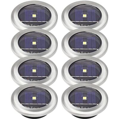 Greenfields White or Colour Changing Stainless Steel Solar Powered Outdoor LED Deck Decking Lights Waterproof Weather Resistant Pathway Garden Deck Lawn Patio or Driveway Lights (White, x 8) Greenfields White or Colour Changing Stainless Steel Solar Powered Outdoor LED Deck Decking Lights Waterproof Weather Resistant Pathway Garden Deck Lawn Patio or Driveway Lights (White, x 8)