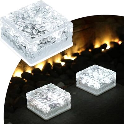 MEDOYOH 1PCS Cool White Light Solar Light PVC Brick, 10x10x5CM Solar Ground Light On/Off Ponds Lights Outdoor Garden Ornaments MEDOYOH 1PCS Cool White Light Solar Light PVC Brick, 10x10x5CM Solar Ground Light On/Off Ponds Lights Outdoor Garden Ornaments
